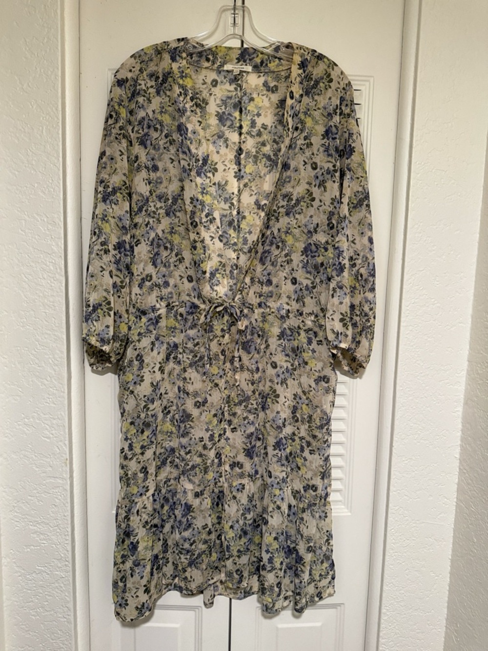 Maurices Floral Tie-Waist Sheer Duster